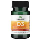 Swanson Vitamina D-3 1000 UI, cápsulas: apoyo para la salud ósea y el sistema inmune.