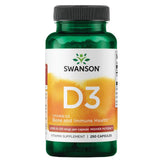 Swanson Vitamina D3 2000 UI cápsulas para salud ósea y energía diaria.