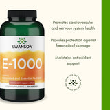 Swanson Vitamina E 1000 UI, control de calidad certificado por laboratorios