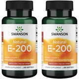 Swanson Vitamina E 200 UI en botella, posible apoyo a la salud cardiovascular.
