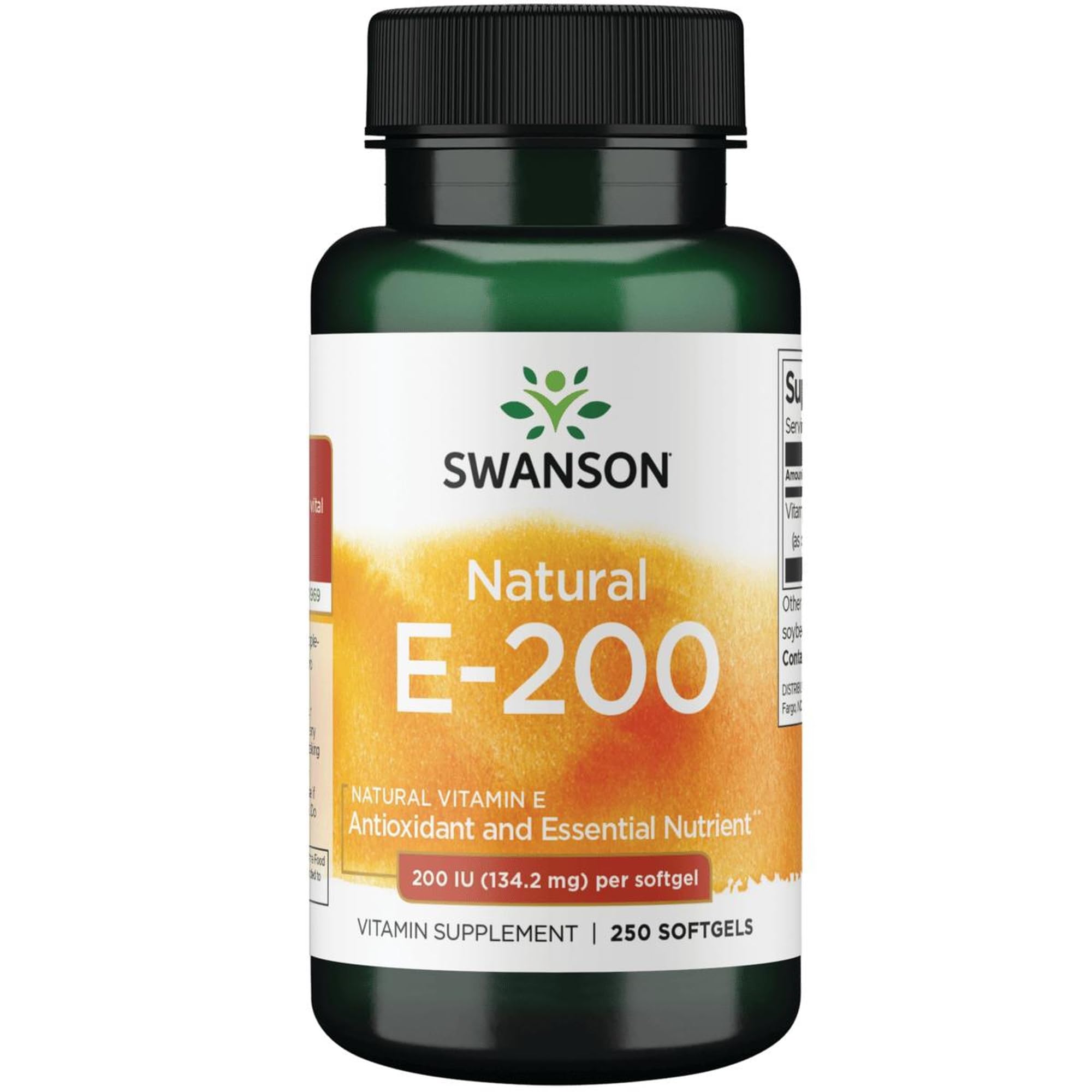 Swanson Vitamina E cápsulas blandas en frasco, apoyo antioxidante para tejidos