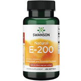 Swanson Vitamina E cápsulas blandas en frasco, apoyo antioxidante para tejidos