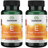 Swanson Vitamina E, mezcla de tocoferoles en botella para apoyo antioxidante diario.