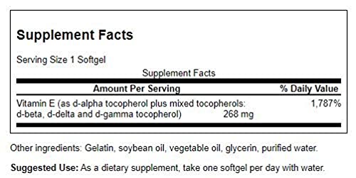 Swanson Vitamina E cápsulas mezcla tocoferoles para uso diario.