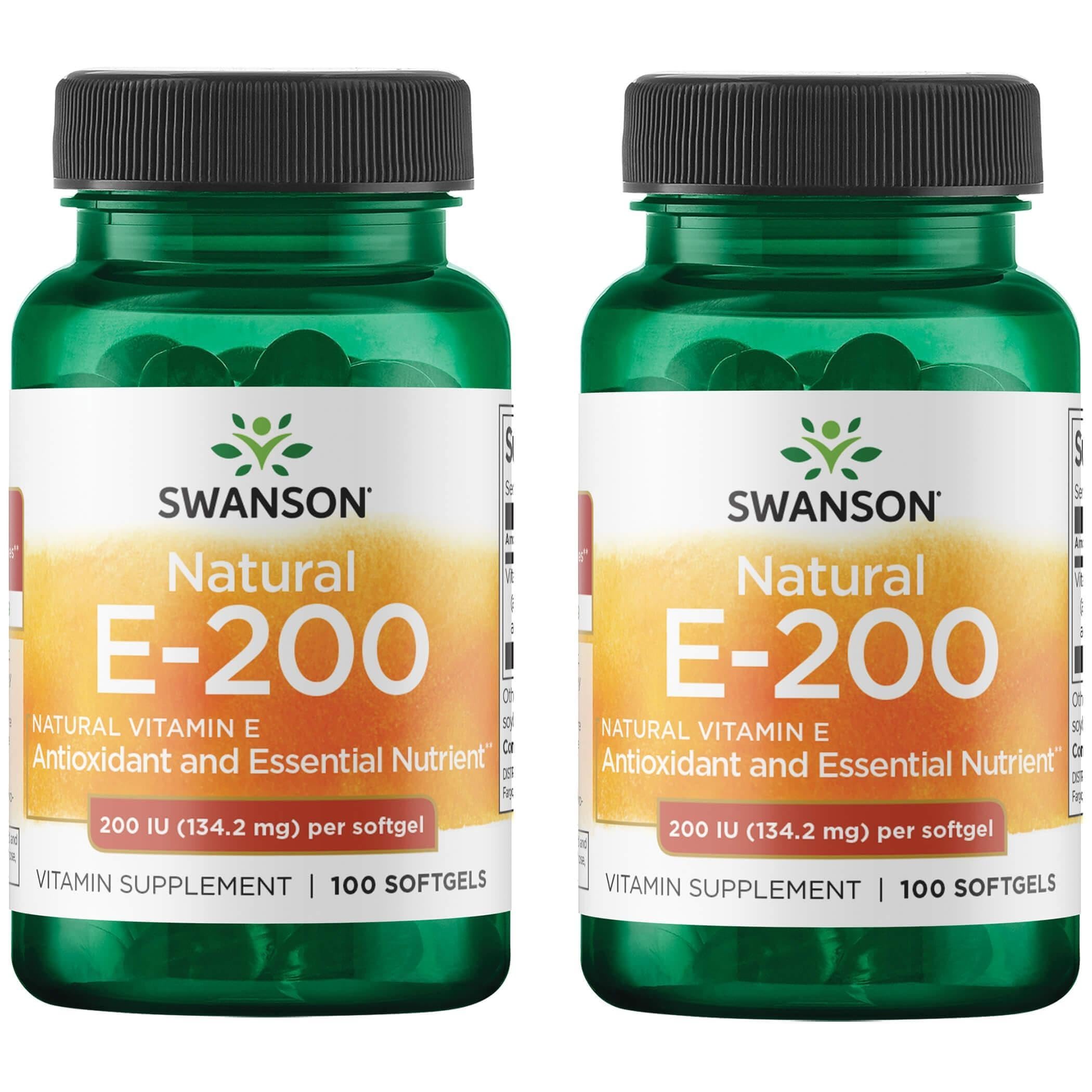Swanson Vitamina E Natural 200 UI en bote, cápsulas para apoyo antioxidante diario