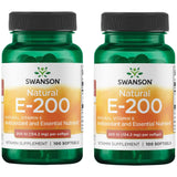 Swanson Vitamina E Natural 200 UI en bote, cápsulas para apoyo antioxidante diario