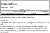 Swanson Vitamina E natural, etiqueta del frasco: posible beneficio para la salud general