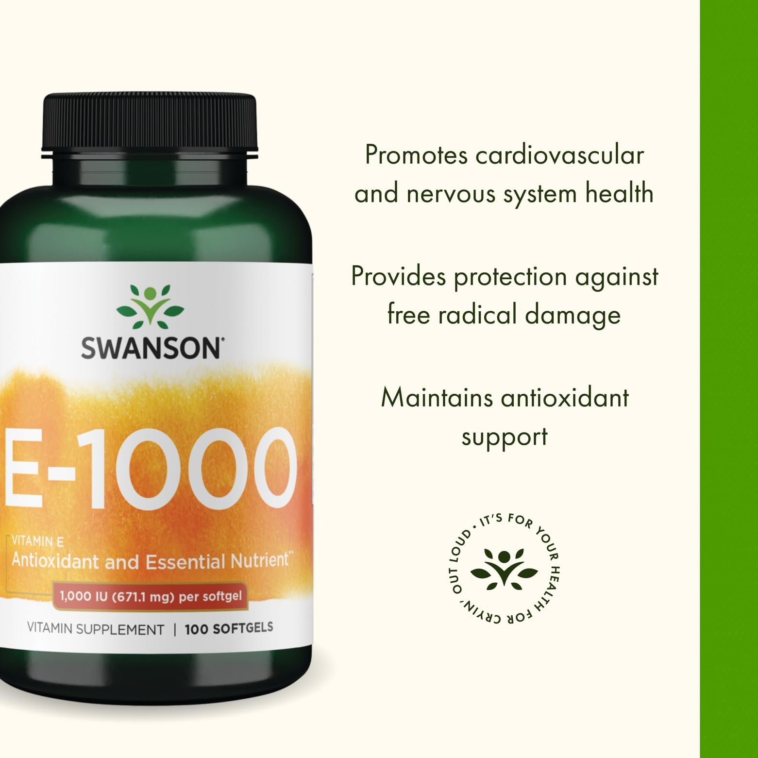 Swanson Vitamina E Natural uso diario en cápsula suave para conveniencia