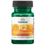 Swanson Vitamina K2 Menaquinona-7 Natto, frasco: apoyo posible a la salud ósea.