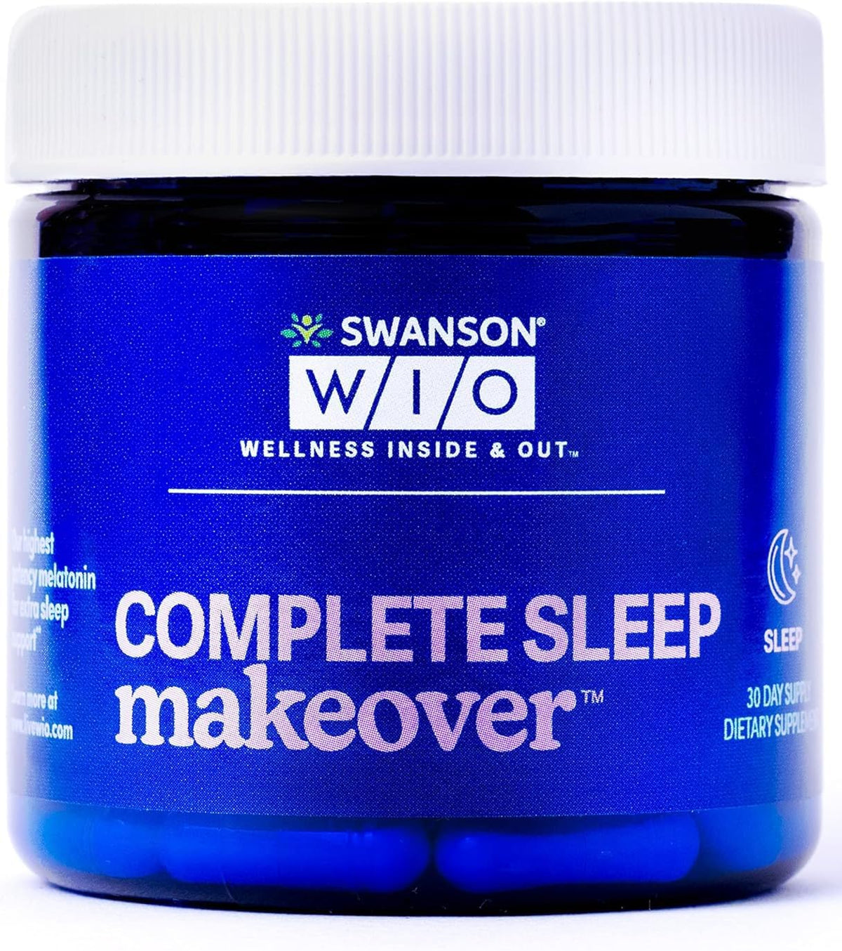 Swanson WIO Complete Sleep Makeover, botella, apoyo para relajación nocturna y sueño tranquilo