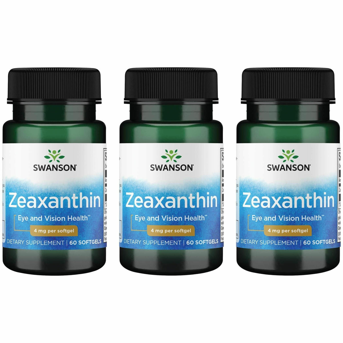 Swanson Zeaxantina: botella de 60 cápsulas para uso diario.
