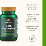 Revestimiento estomacal potencial con Swanson Zinc Carnosine para confort digestivo.