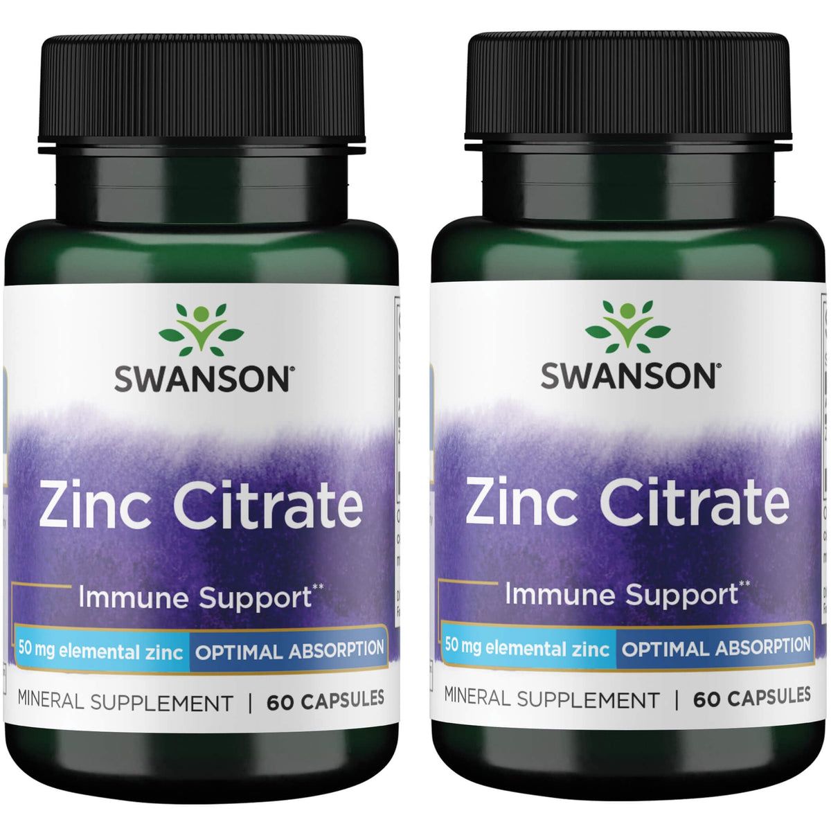 Swanson Zinc Citrate: botella cercana para apoyar visión e inmunidad.