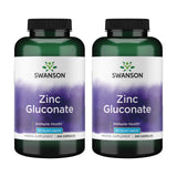 Swanson Zinc Gluconate, botella frontal, apoya la salud general y la inmunidad.