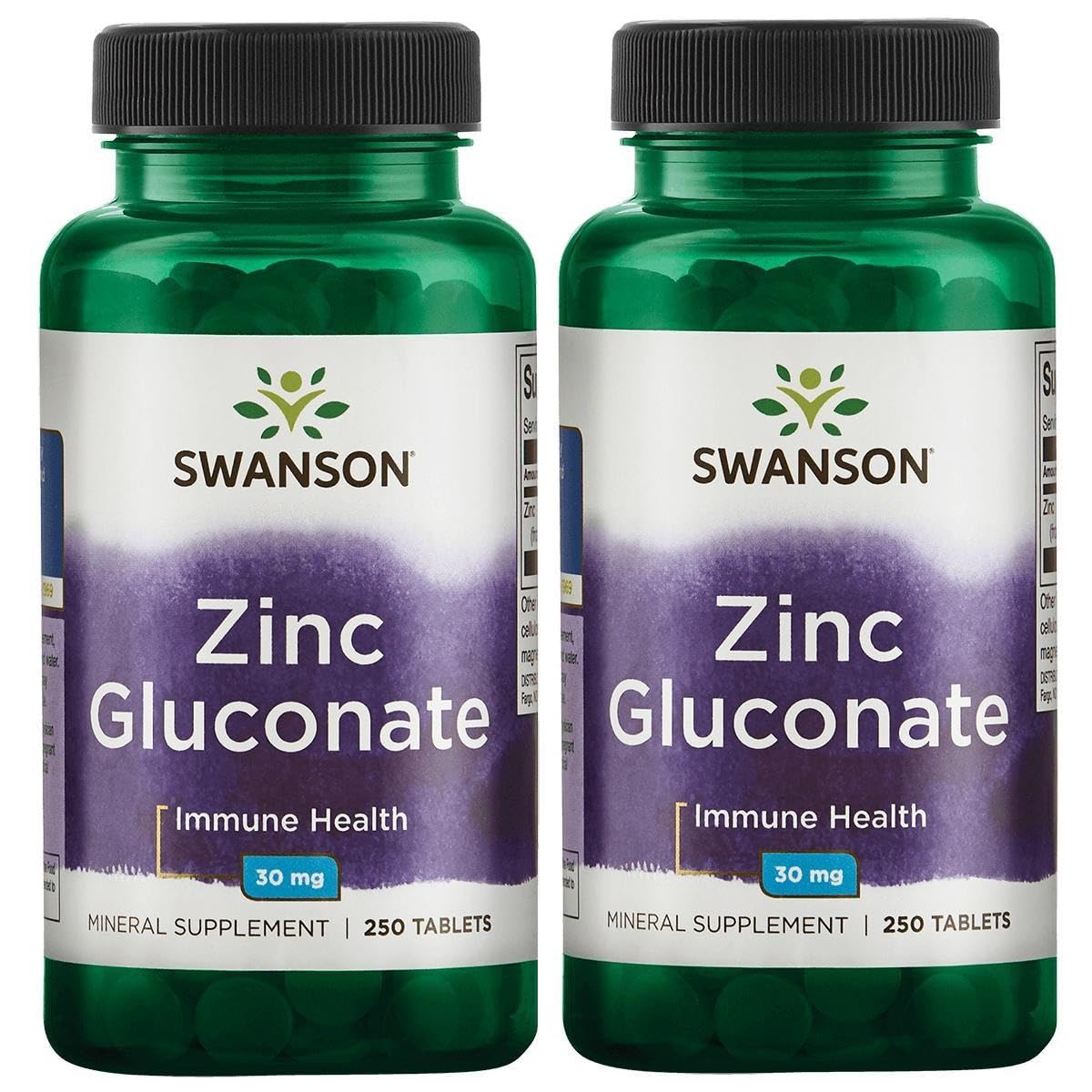 Swanson zinc gluconato, tableta de 30 mg para soporte inmune, visión y próstata