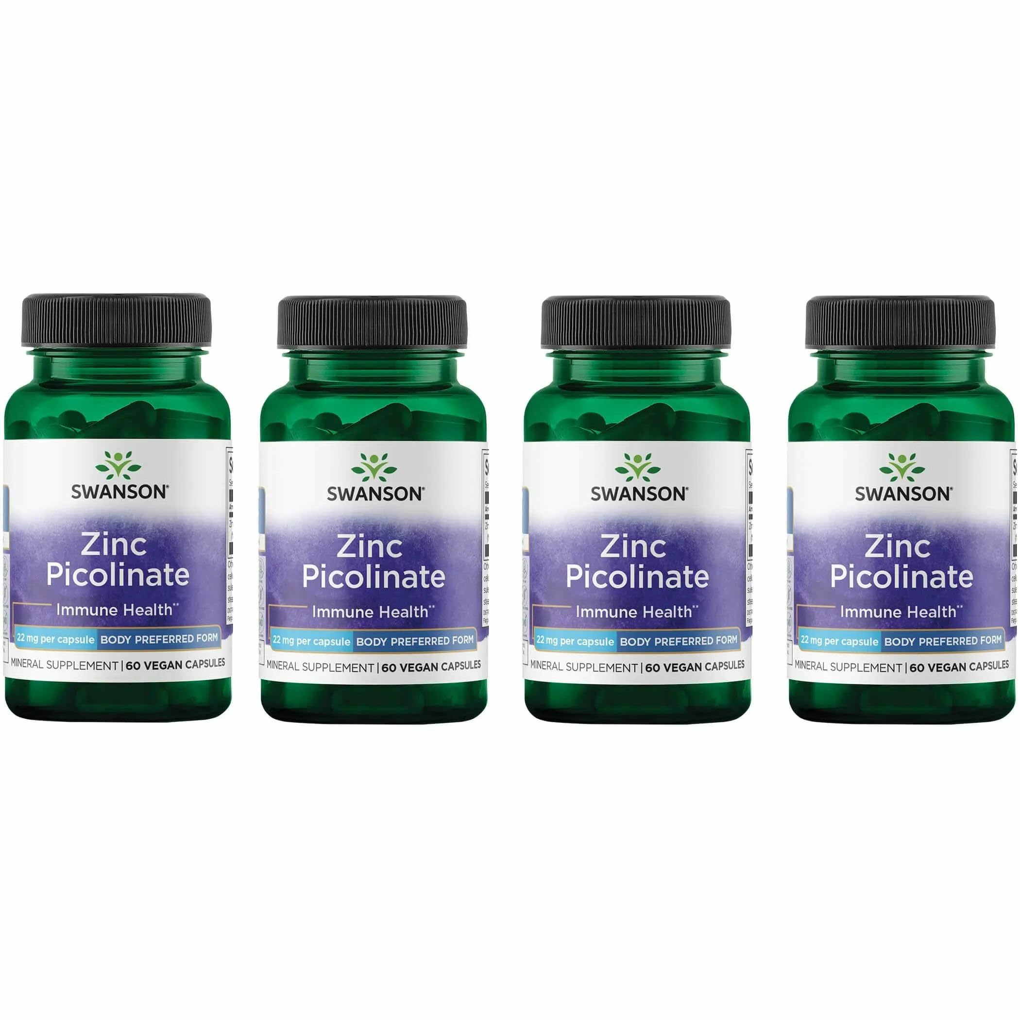 Swanson Zinc Picolinato: cápsulas veganas para apoyo inmune diario.