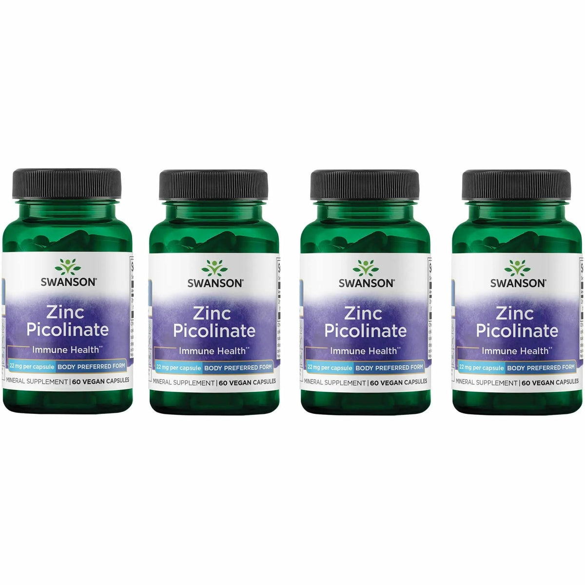 Swanson Zinc Picolinato: cápsulas veganas para apoyo inmune diario.