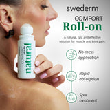 Swederm Gel Alivio Diario, aplicador-rodillo, aplicación localizada y limpia.