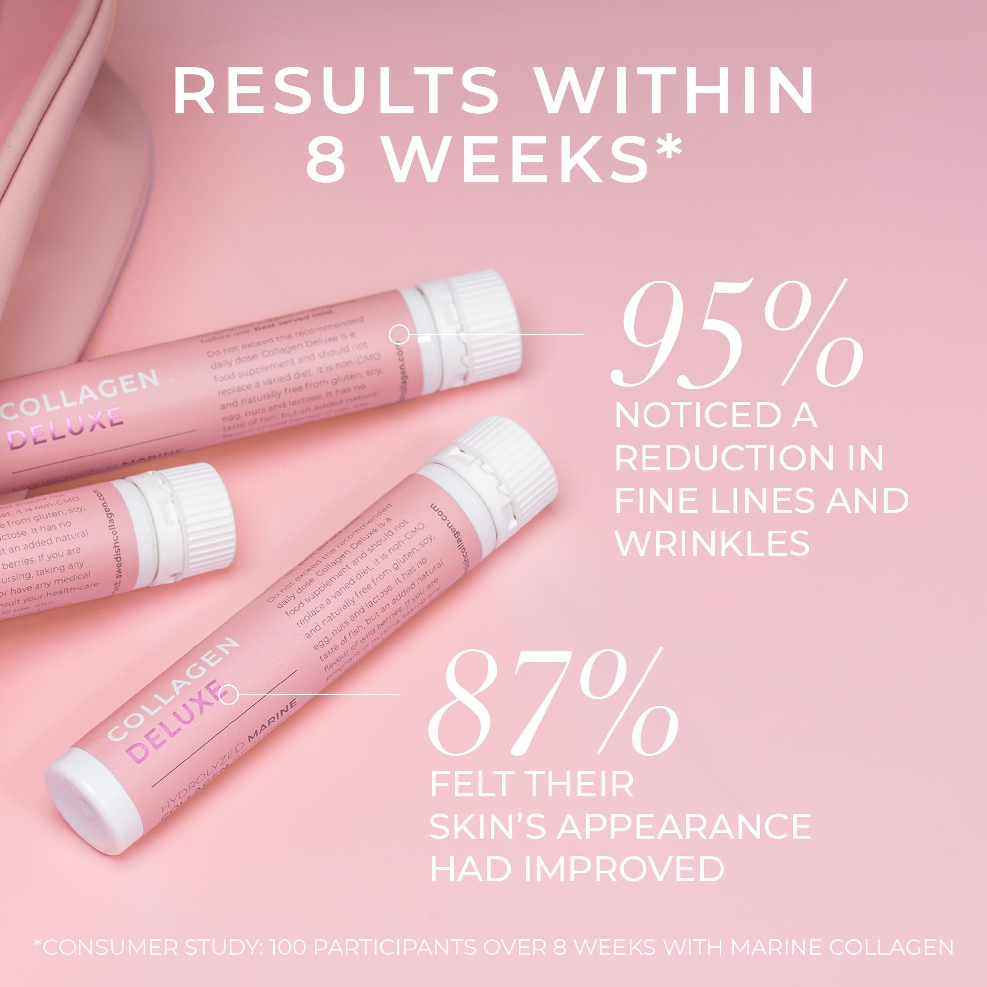 Swedish Collagen Deluxe etiqueta nutricional con hialurónico y biotina