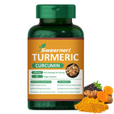 Sweerneri Turmeric Curcumin 1800mg: frasco de cápsulas para movilidad y bienestar diario