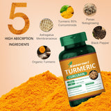 Sweerneri Turmeric Curcumin 1800mg: cápsulas visibles en frasco para uso diario