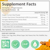 Sweerneri Turmeric Curcumin 1800mg: etiqueta frontal para dosis y claridad