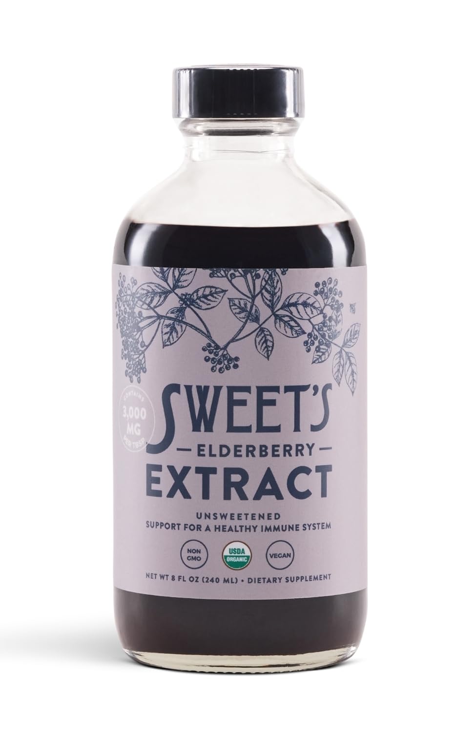 Sweet's Elderberry Extract, botella de 8 onzas para uso diario y bienestar