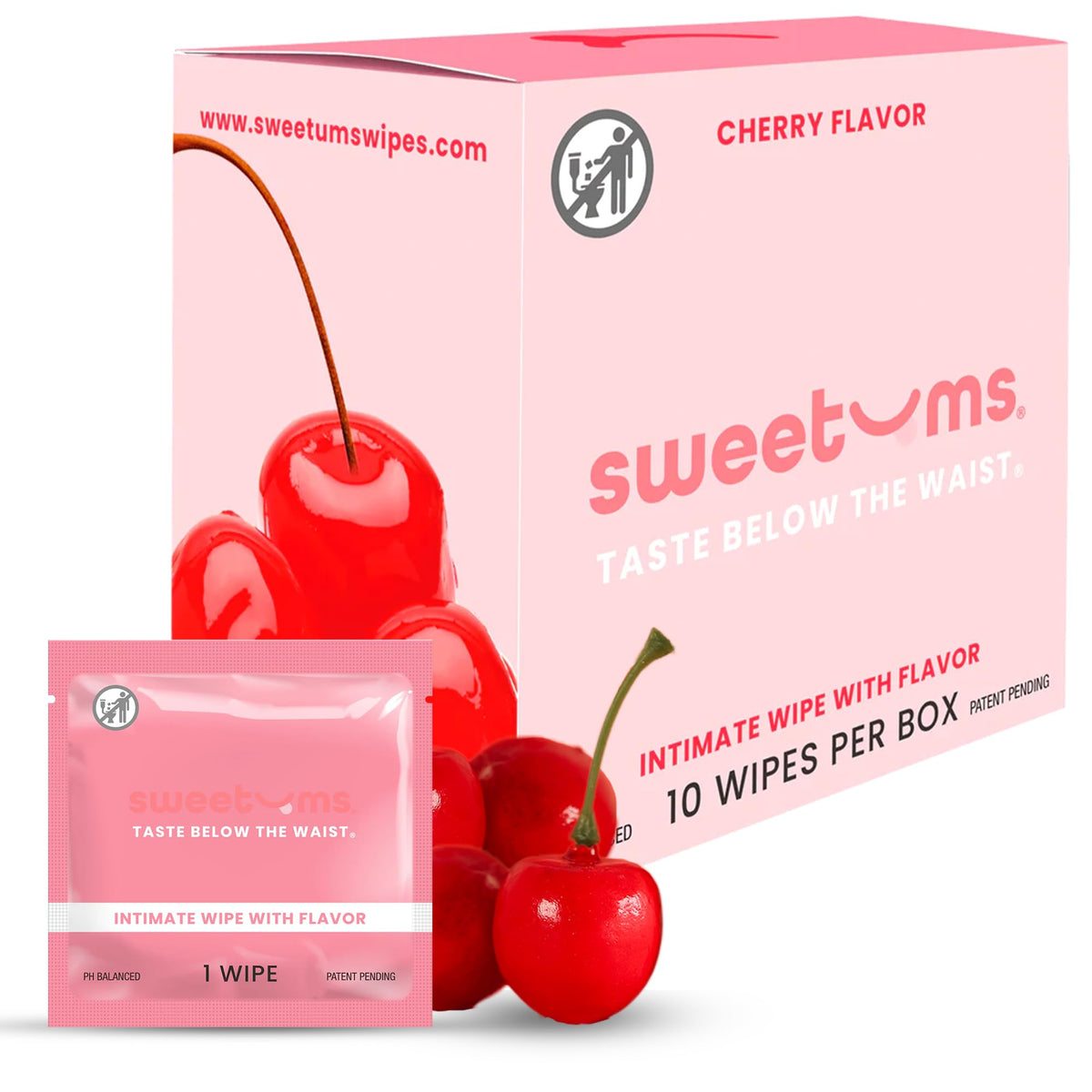 Sweetums: empaque individual de toallitas femeninas para uso rápido y discreto.