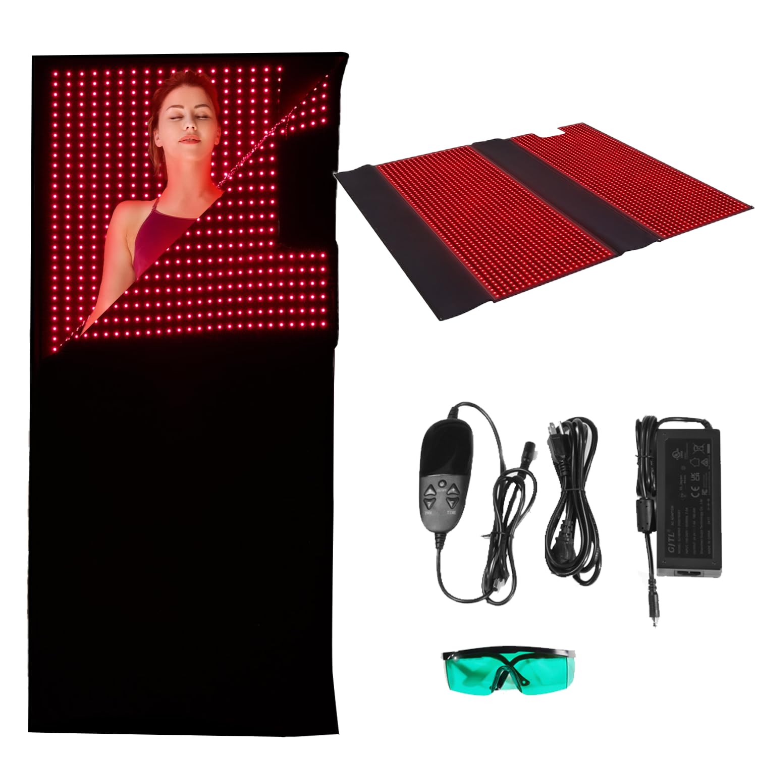 SWIRISE Almohadilla de terapia de luz cuerpo completo con 660-850 nm para uso versátil.