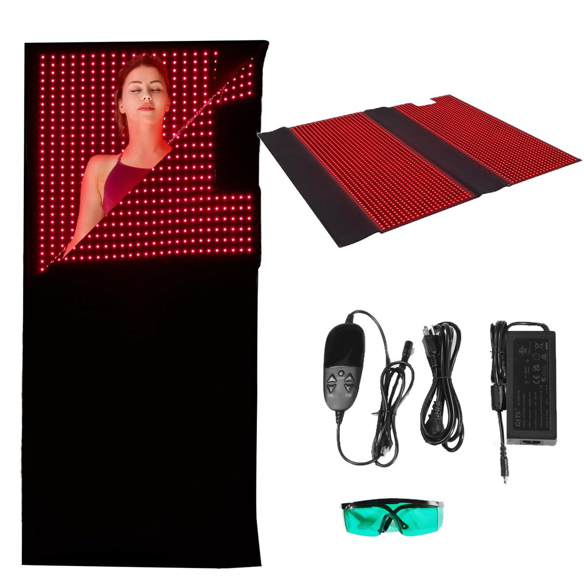 SWIRISE Almohadilla de terapia de luz cuerpo completo con 660-850 nm para uso versátil.