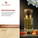 Swiss Arabian Gharaam, envase compacto, ideal para llevar de viaje.