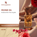 Swiss Arabian Rose 01, aplicación en la muñeca para aroma duradero.