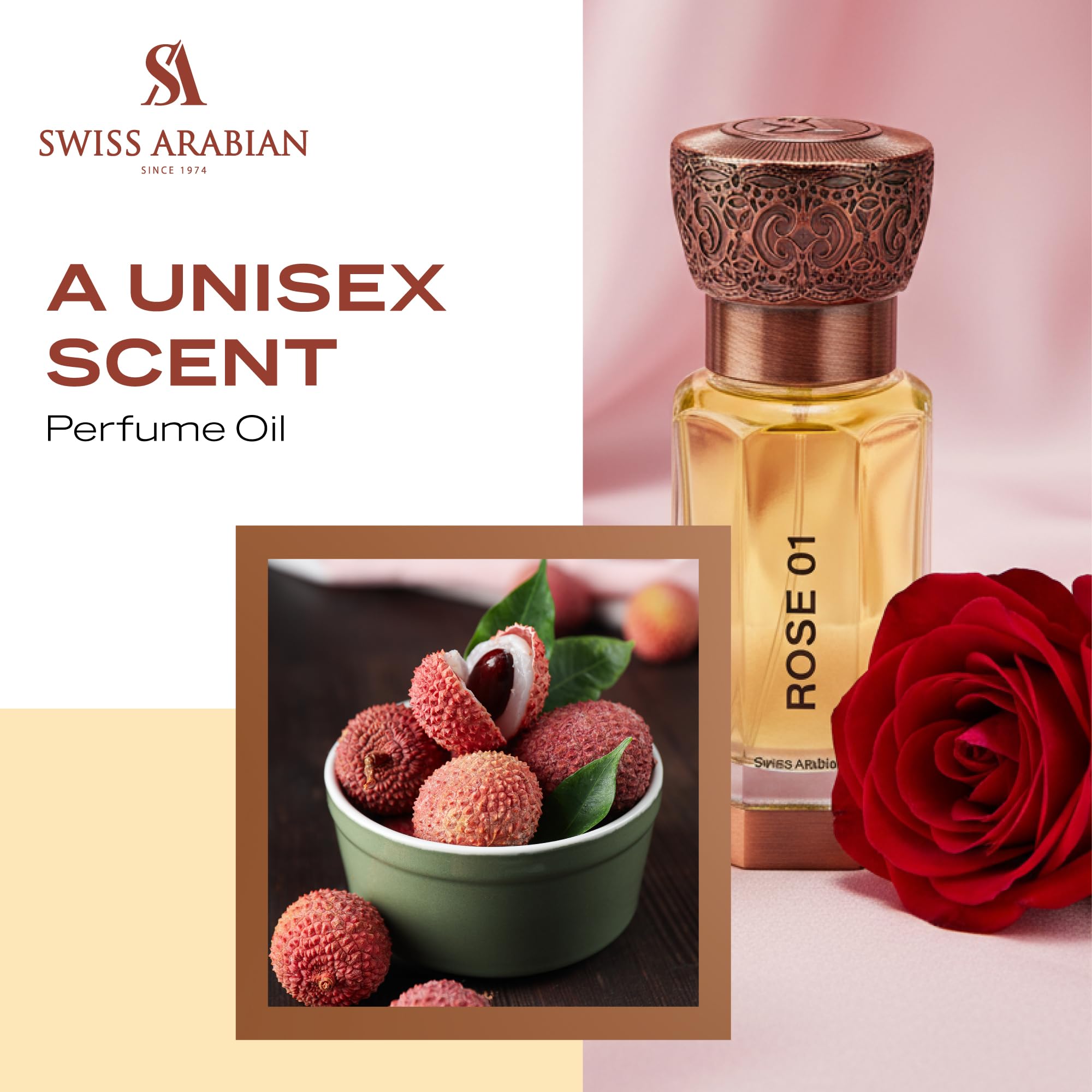 Swiss Arabian Rose 01: notas afrutadas y florales en primer plano.