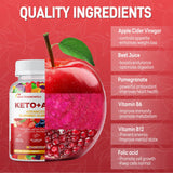 Gomitas Keto ACV de Swiss Bioenergetics sostenidas en la mano, fácil consumo.