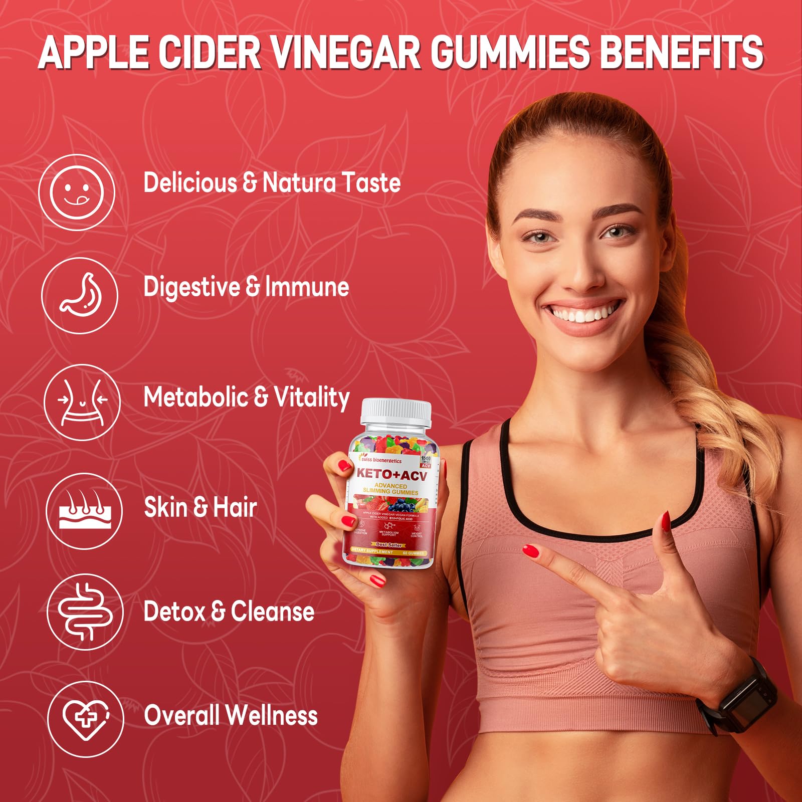 Rutina saludable con las Gomitas Keto ACV de Swiss Bioenergetics para energía diaria.