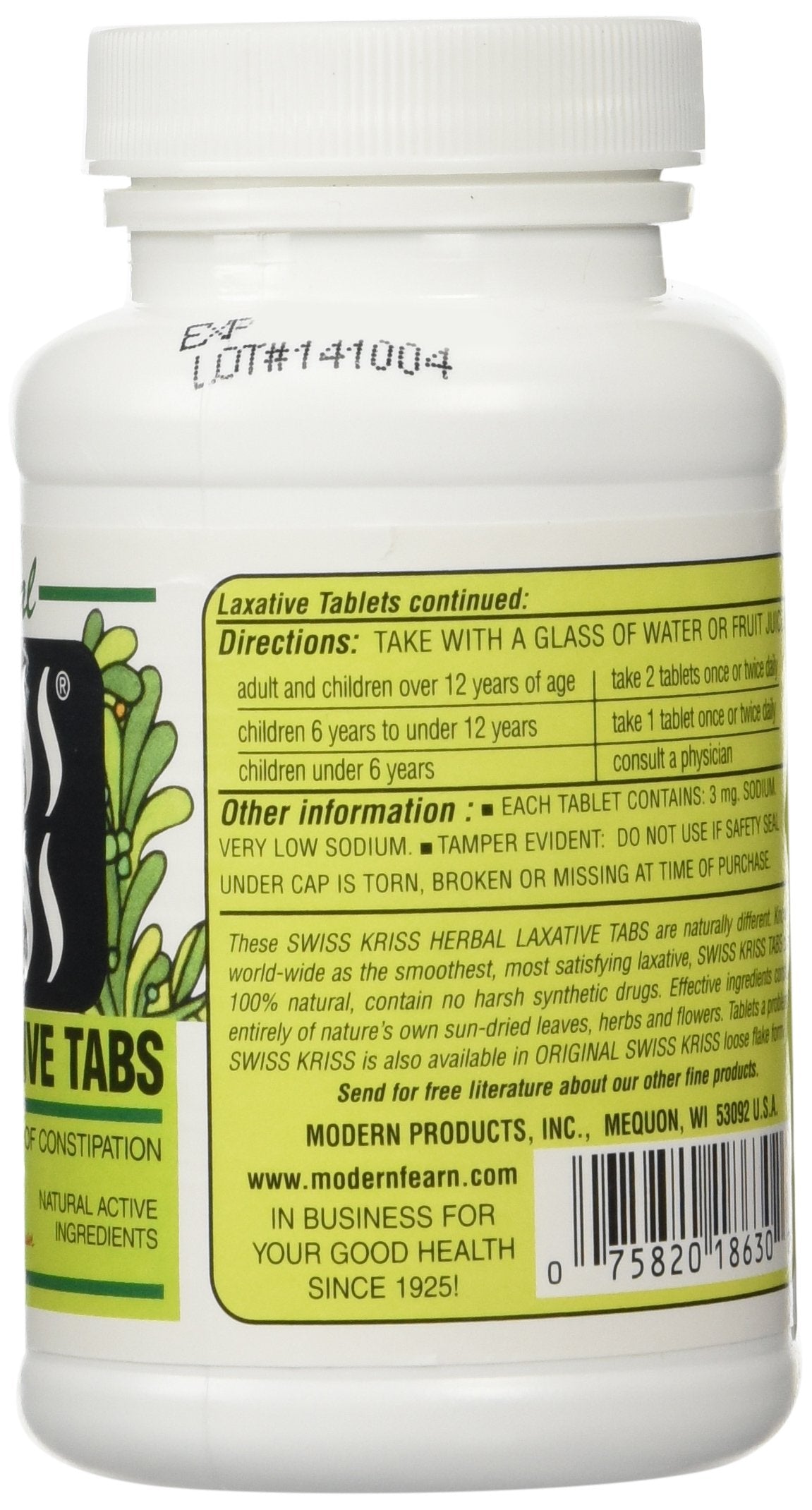 Mezcla herbal de Swiss Kriss, visual de hierbas y senna