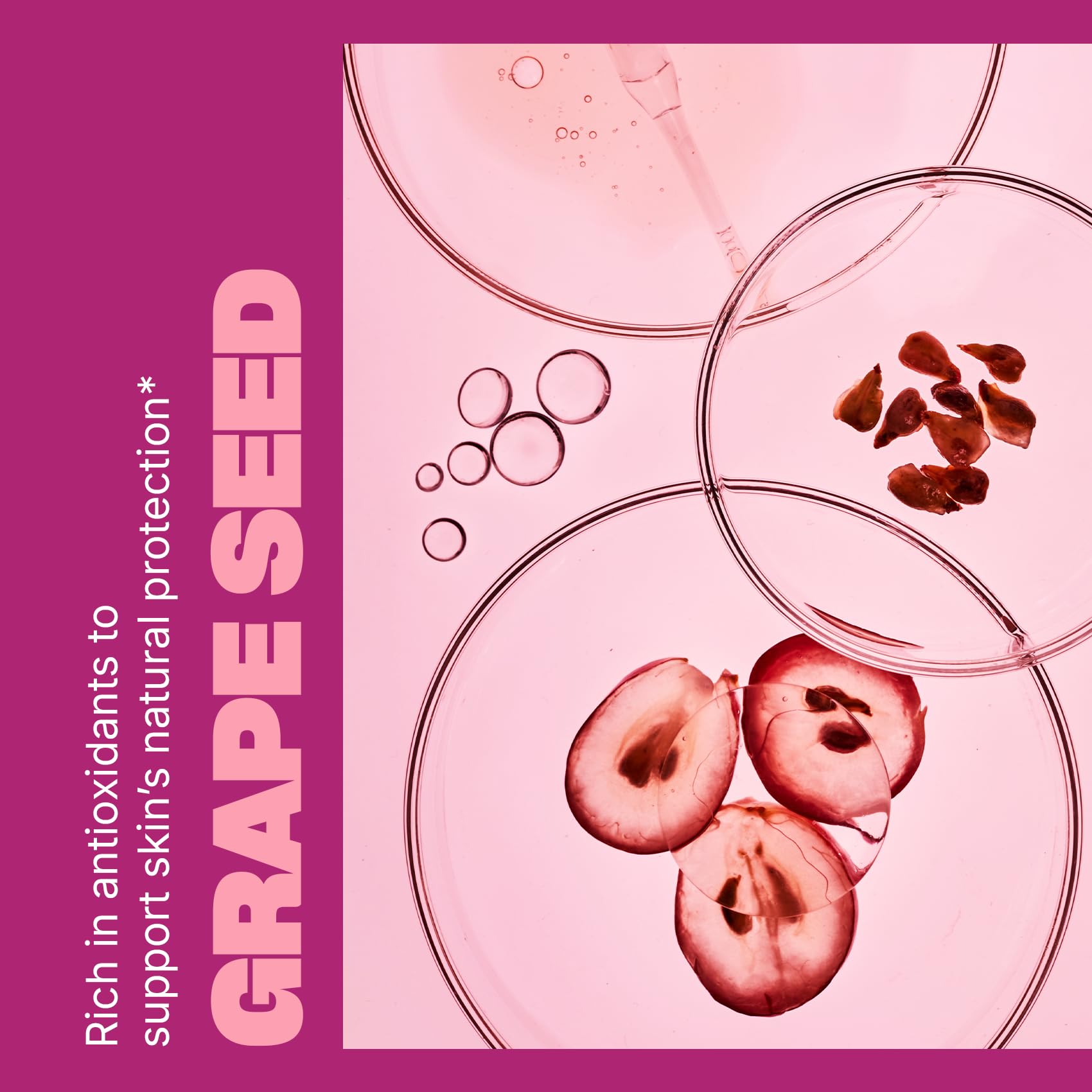 Swisse capsulas de semilla de uva, envase opaco para conservar antioxidantes.