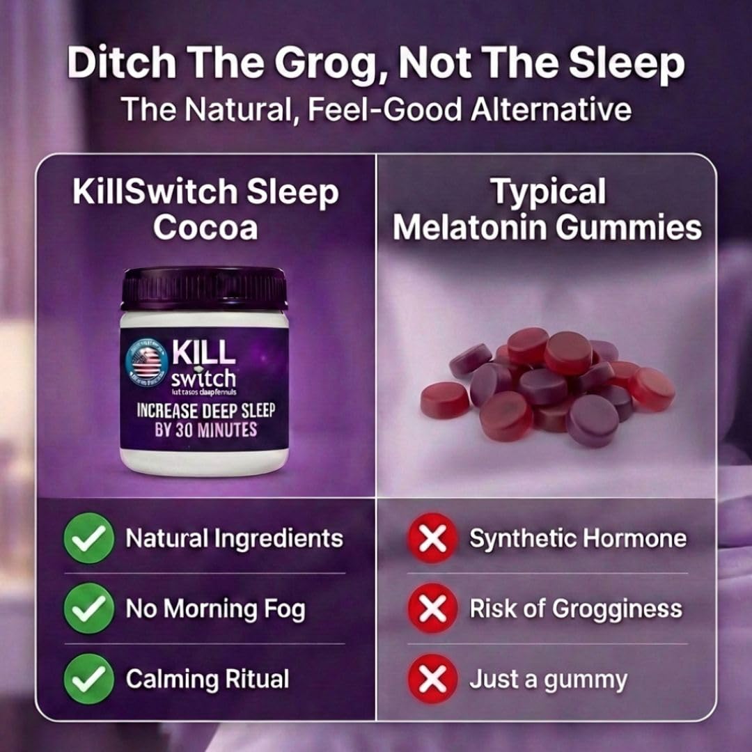 Switch KillSwitch cacao real y teobromina, sabor indulgente para dormir