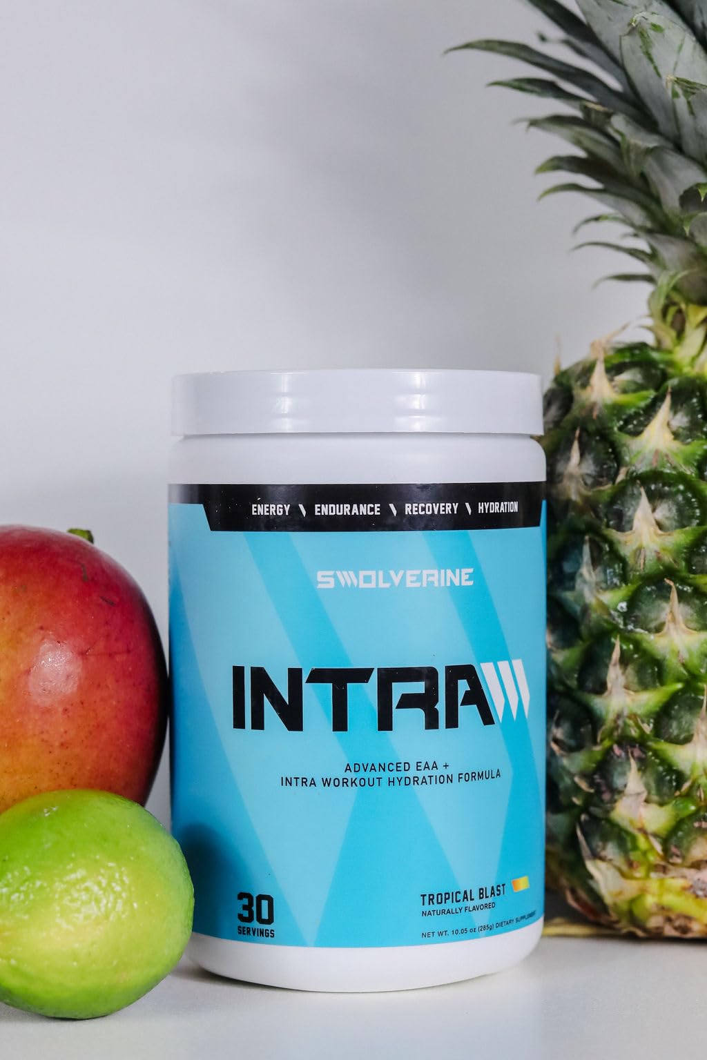 Swolverine Intra: mezcla rápida en agua para rehidratarse entre series sin perder sabor.