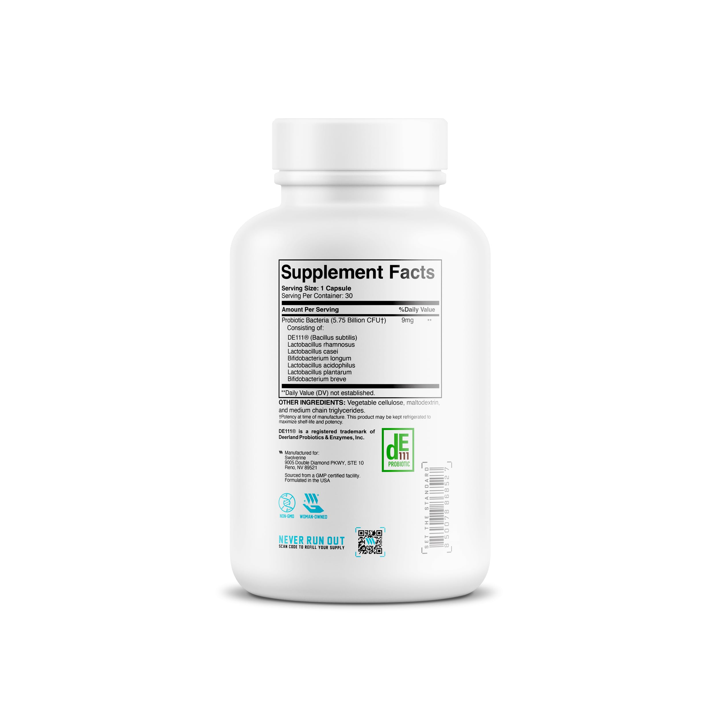 Swolverine Probiotix: detalle de cápsula para consumo diario