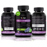 SYLAN Resveratrol, etiqueta trasera con composición y alérgenos compatibles.