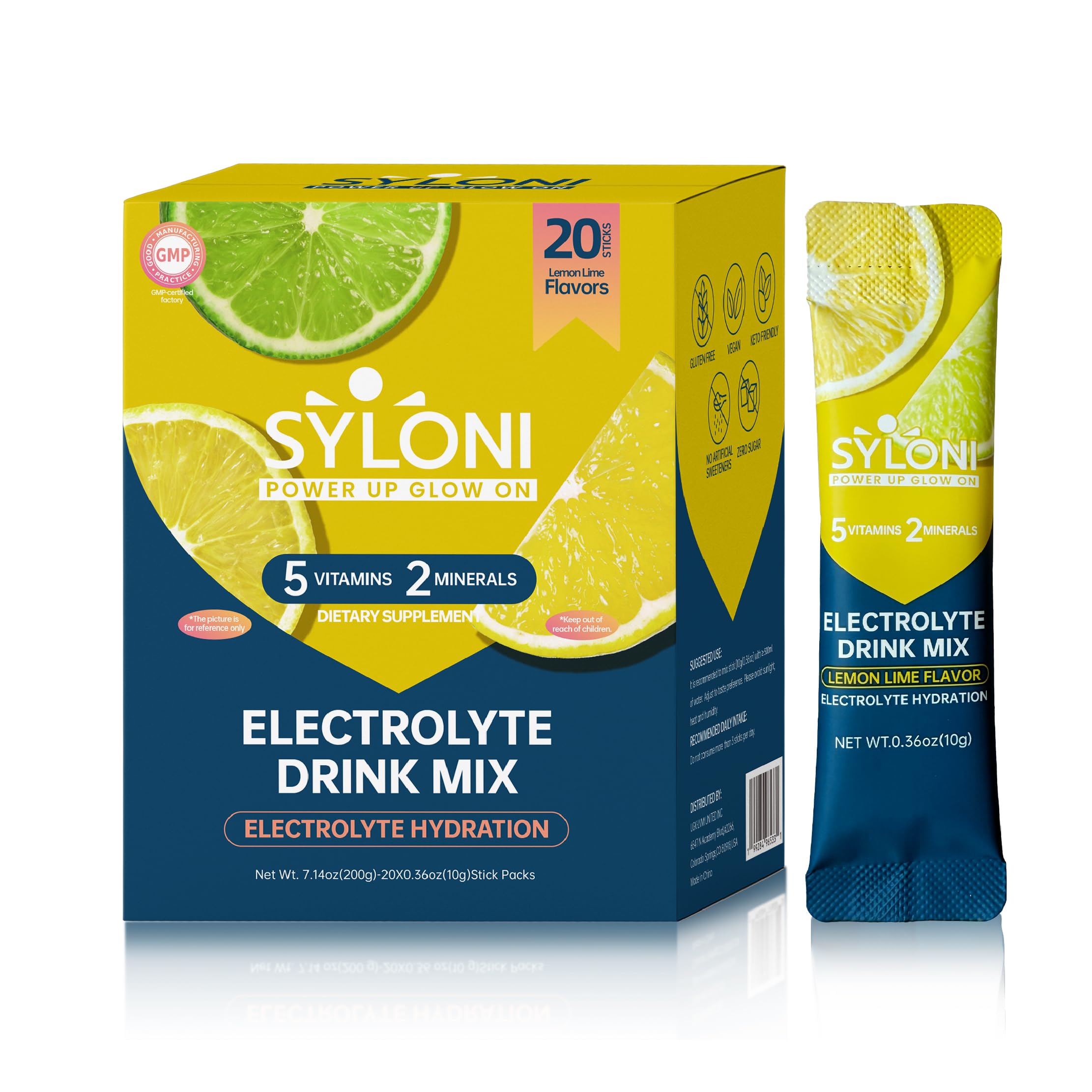 Syloni electrolitos limón-lima, sobre para hidratación rápida durante entrenamientos