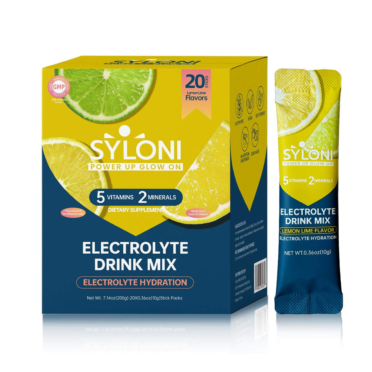 Syloni electrolitos limón-lima, sobre para hidratación rápida durante entrenamientos