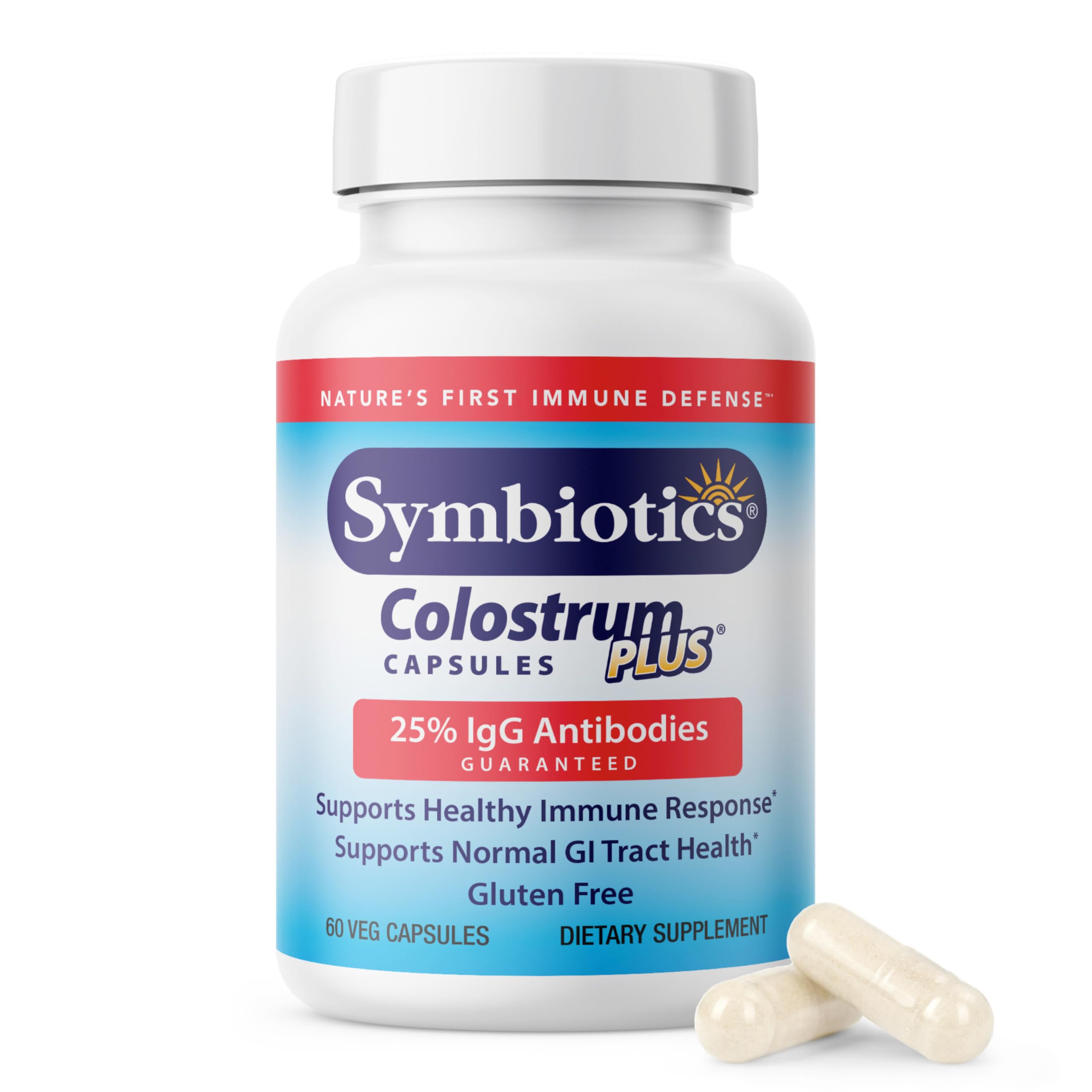 Symbiotics Colostrum cápsulas vegetales en bote para uso diario