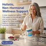 Symbiotics Colostrum Plus, polvo IgG-25, contiene IgG estandarizado para soporte inmunitario.