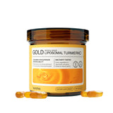 Synchro Gold curcuma liposomada en frasco, mejora absorcion para uso diario.