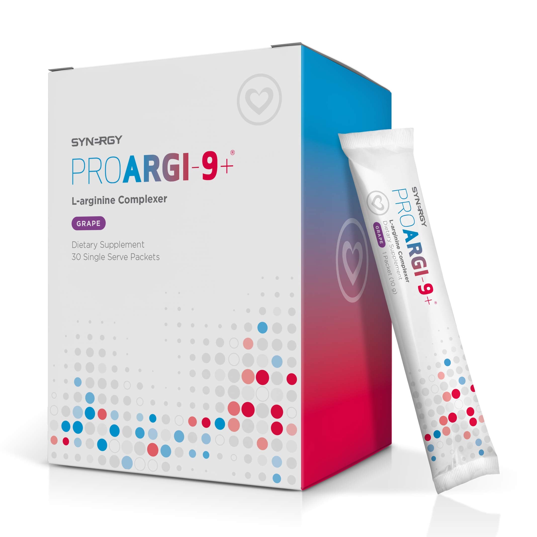 Synergy ProArgi-9 Plus envase de cápsulas sabor uva para apoyo potencial de la circulación