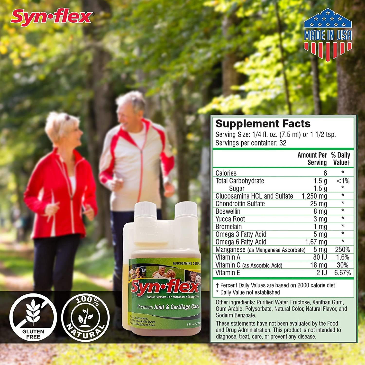 Synflex líquido con sabor frambuesa natural para una toma agradable.