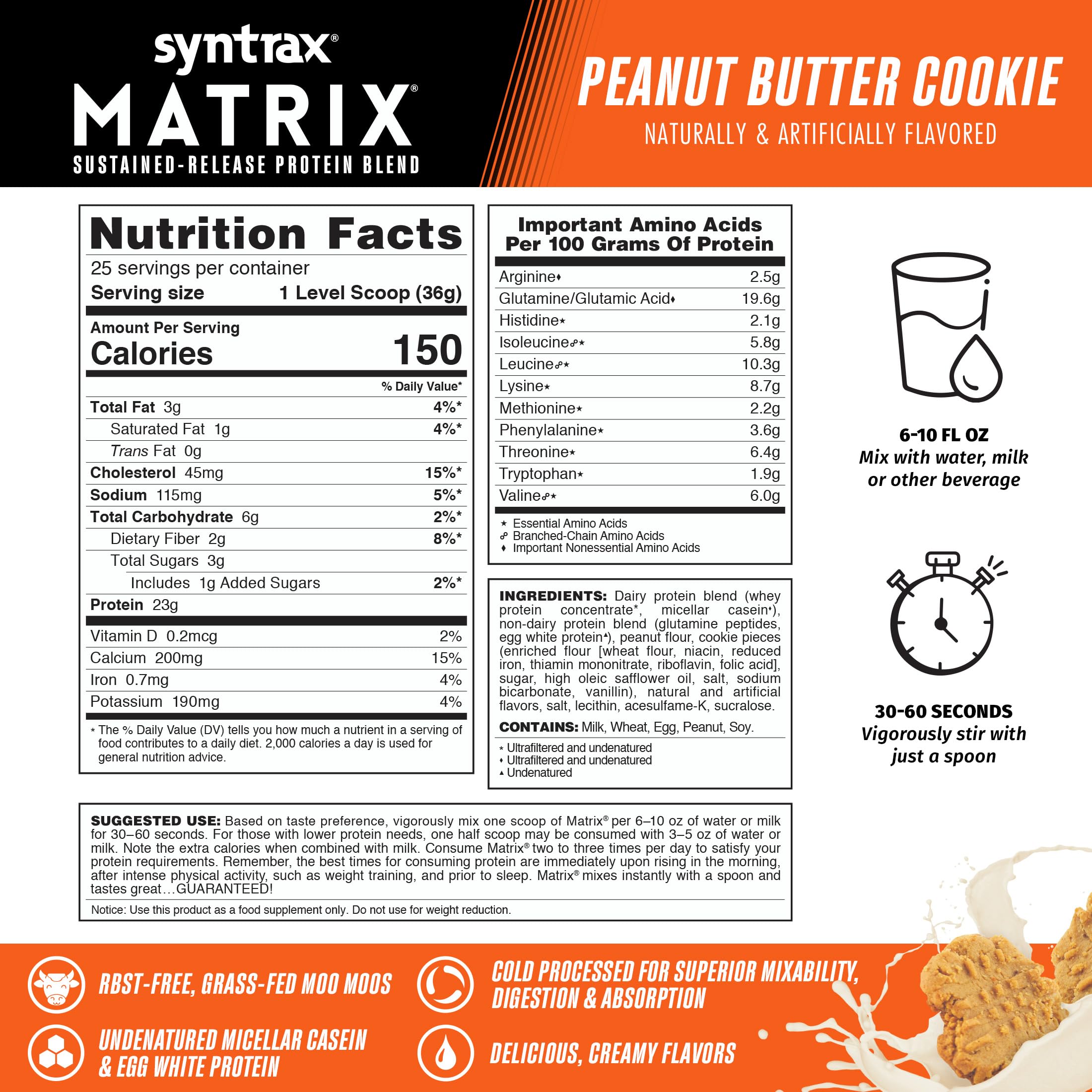 Syntrax Matrix envase de 2 libras, práctico y cómodo de usar.