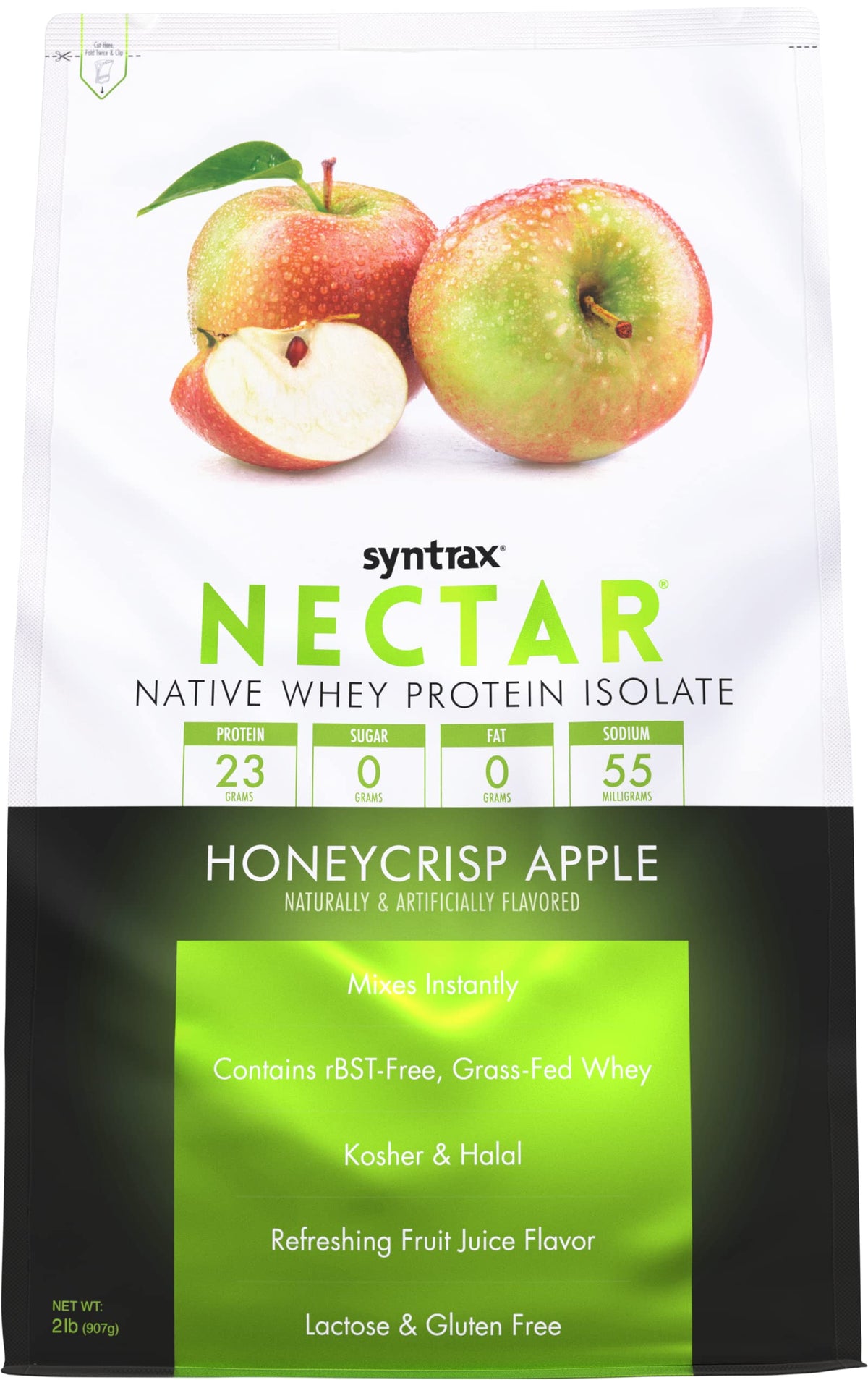 Syntrax Nectar sabor Honeycrisp Apple, batido proteico refrescante tras entrenar.